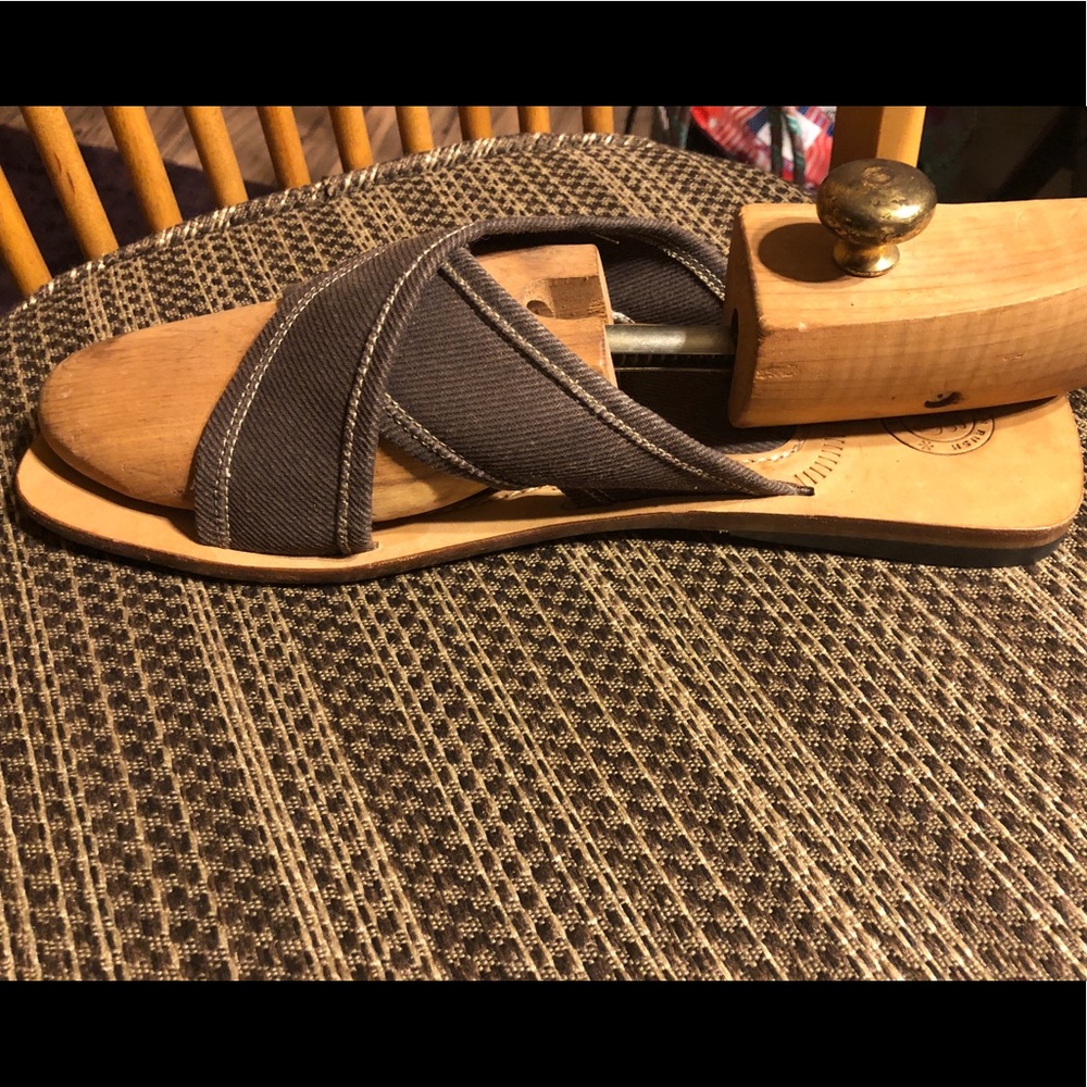 Gordon Rush brown leather & canvas sandals, Sz 10